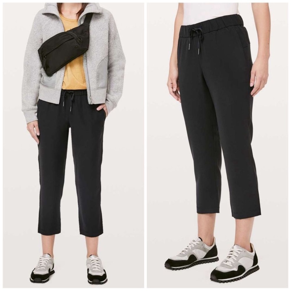 Lululemon On The Fly Crop Woven 23" Black Pants Size 6
